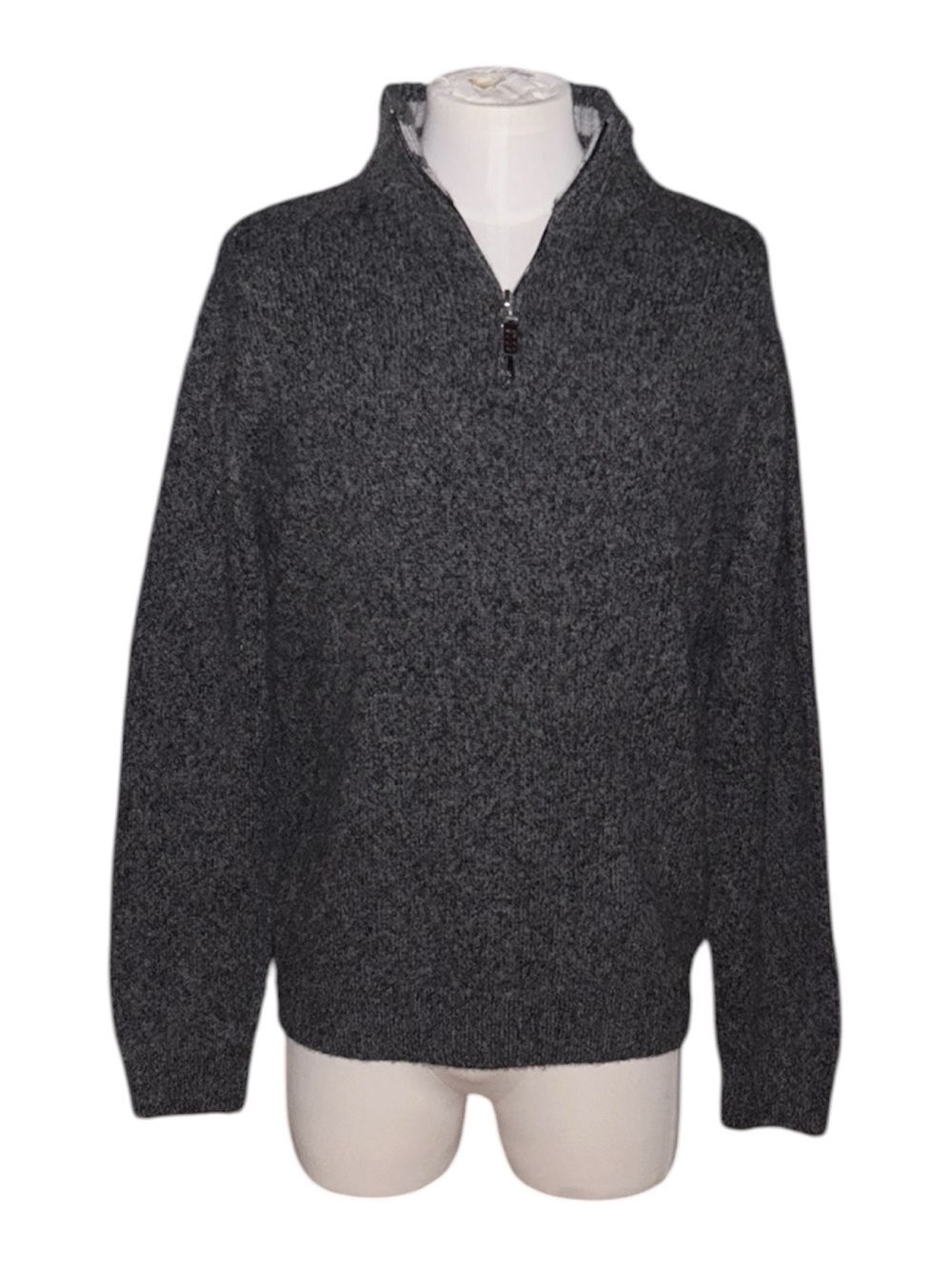 Daniele Blasi Made in Italy Quarter Zip Sweater Charcoal Gray
